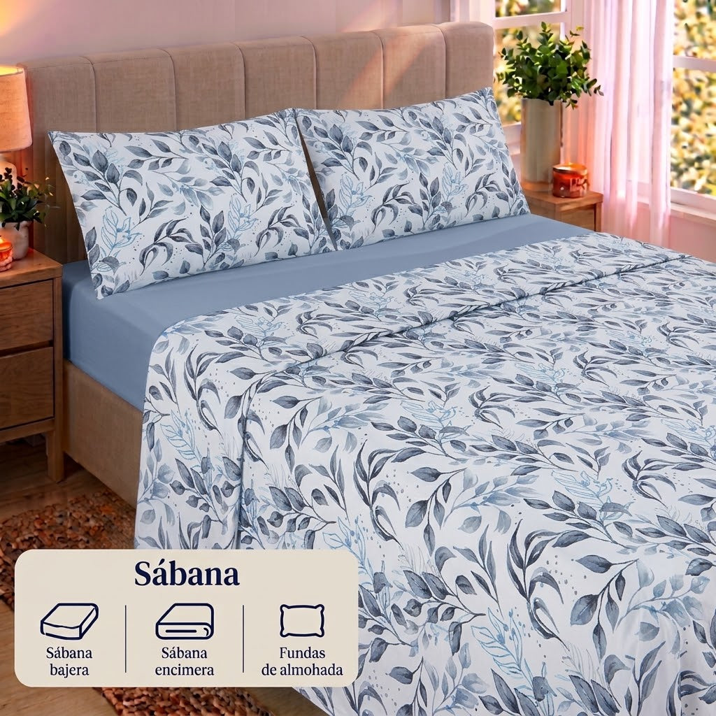 Juego de Sábanas Suaves y Elegantes – Disponible para cama de 90, 135 y 150 con 2 fundas de almohada