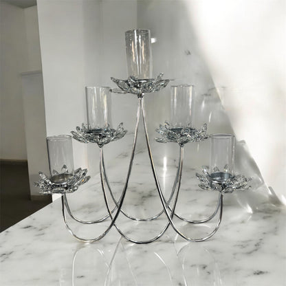 Candelabro alto de 5 brazos con diseño elegante
