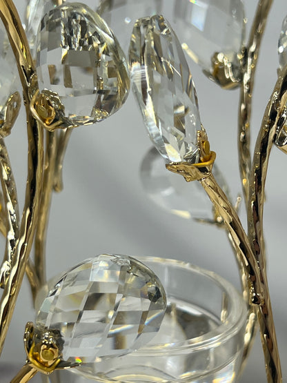 🕯️ Candelabro Imperial Dorado con Detalles de Cristal – 44 cm