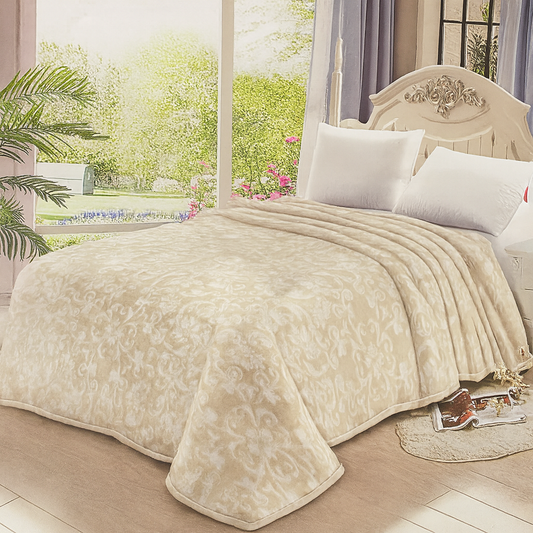 🛏️✨ Manta Súper Suave de Lujo HOME Deluxe 220x240 cm – 5,65 kg – 100% Poliéster – Gramaje 1.070 g/m² - COLOR CREMA