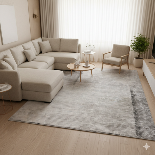 Alfombra Lineal Gris Neblina