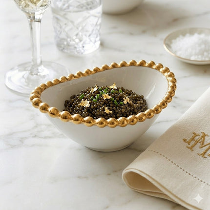 ✨ Oval Porcelain Bowl with Gold Rim 14.5cm x 10cm ✨