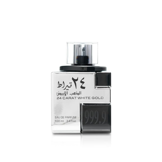 ✨ 24 Karat White Gold de Lattafa – Eau de Parfum 100ml | Perfume Árabe Unisex Ambarado y Amaderado de Lujo
