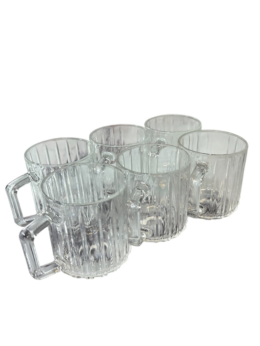 Set de 6 Vasos de Cristal con Asa - 250 ml