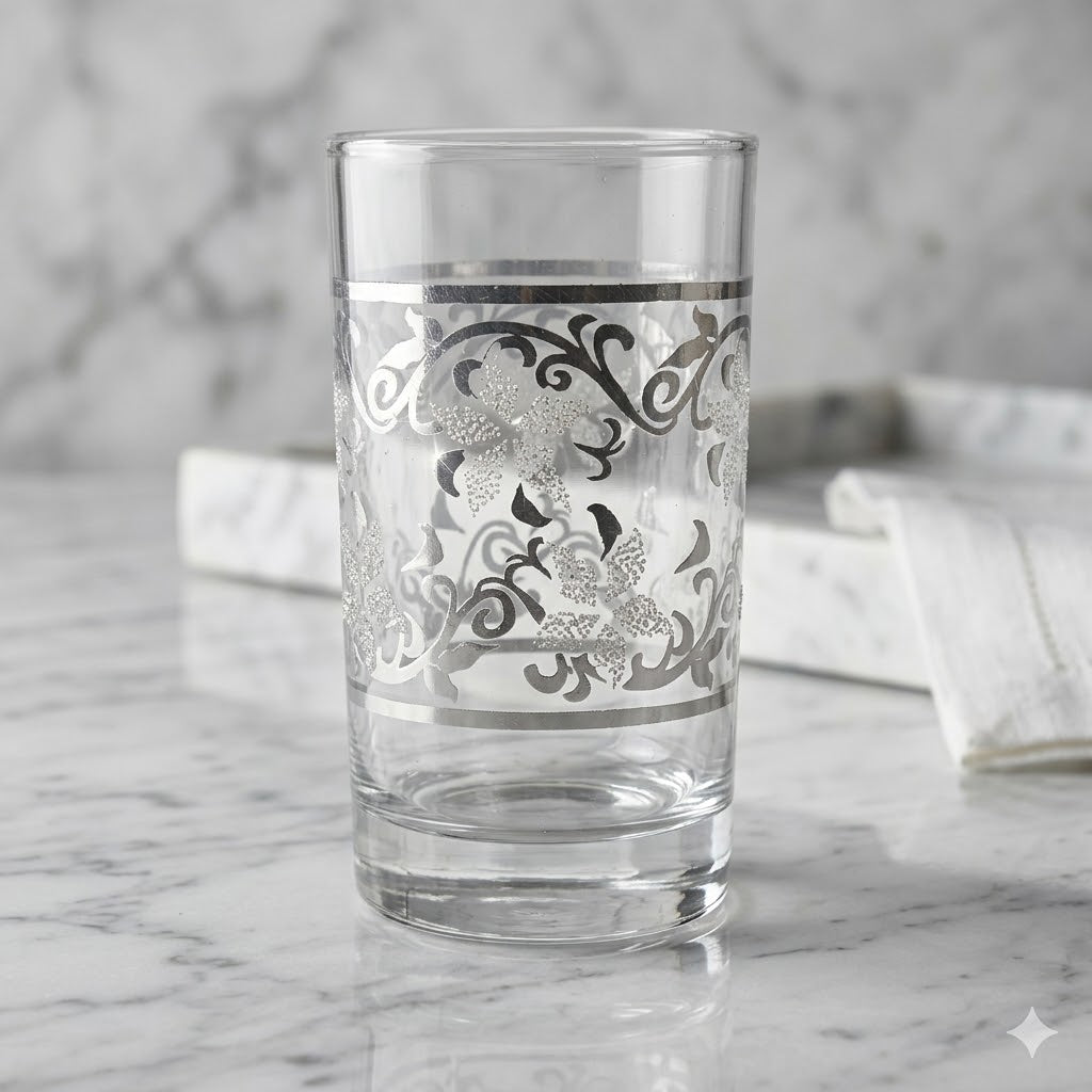 Set de 12 Vasos de Vidrio con Diseño Decorativo – 180 ml