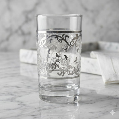 Set de 12 Vasos de Vidrio con Diseño Decorativo – 180 ml