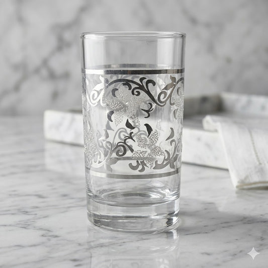 Set de 12 Vasos de Vidrio con Diseño Decorativo – 180 ml