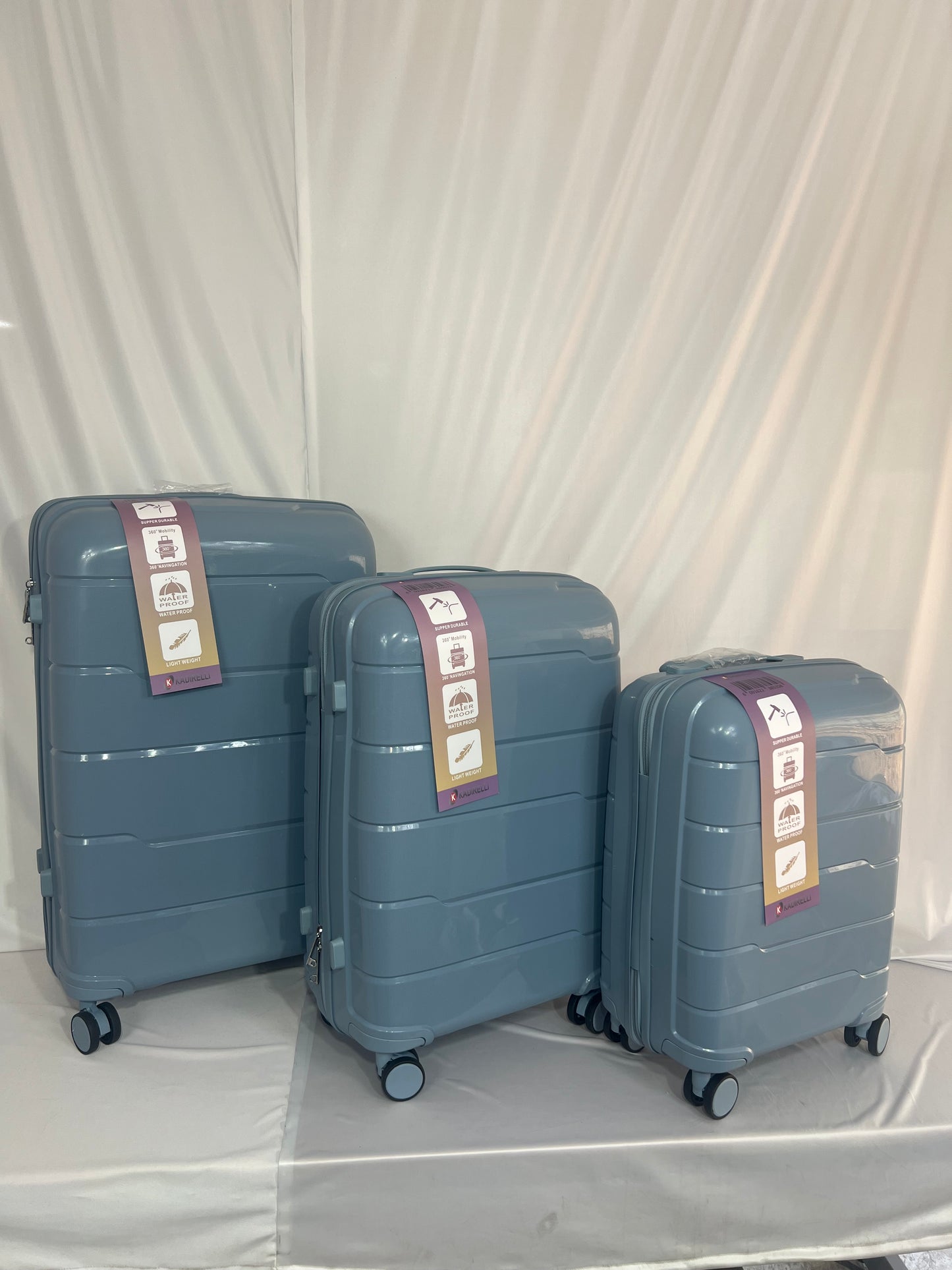 Set de 3 Maletas Rígidas Veyra – Azul Acero