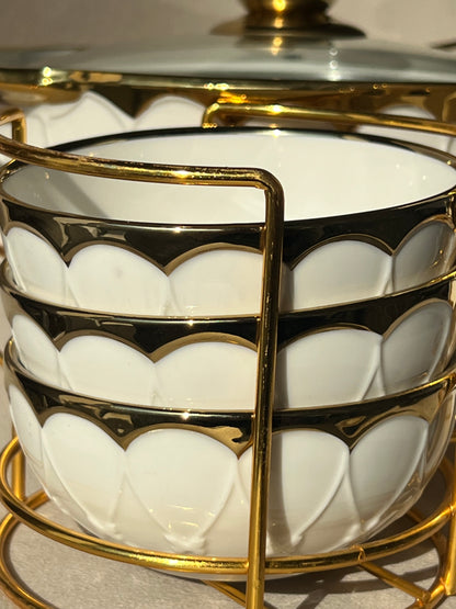 Set de 6 Cuencos de Cristal con Plato – Alta Calidad (12 Piezas)