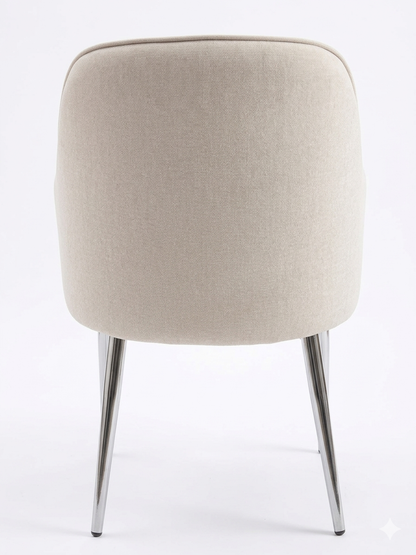 ✨ Cadeira MODELO NALA estofada bege com pés cromados – Design moderno, conforto e elegância ✨