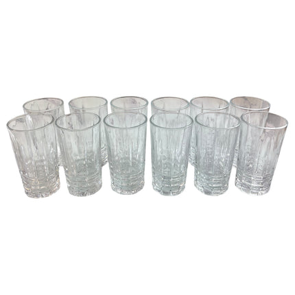 Conjunto de 12 peças de copos de cristal lapidado em diamante