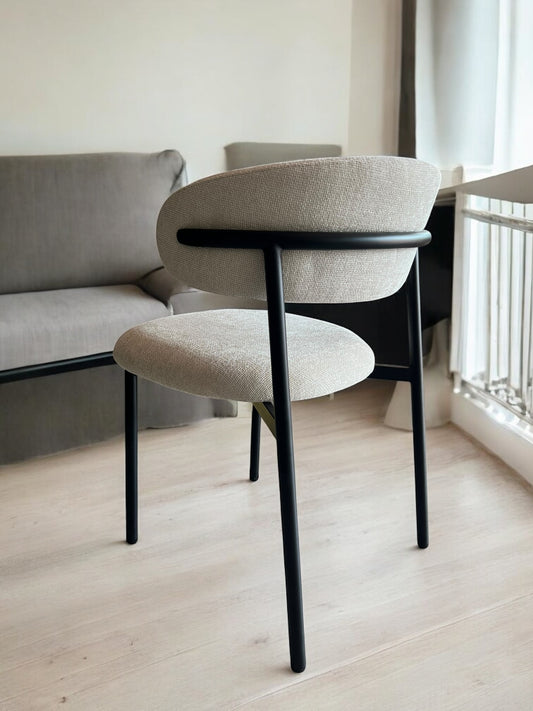 Silla madera DT-KC005 Tela Beig Patas Negro