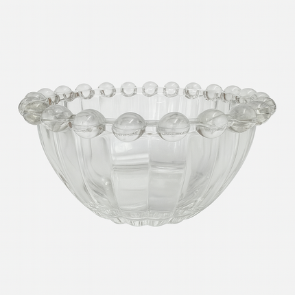 Set de 6 bowls de vidrio transparente de 10 cm con diseño de burbujas