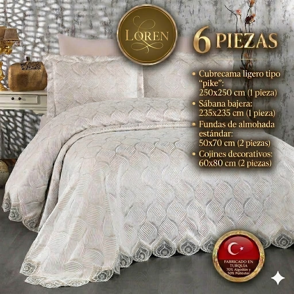 Juego de Cama de Lujo "Loren" – Diseño Moderno y Elegante para tu Dormitorio