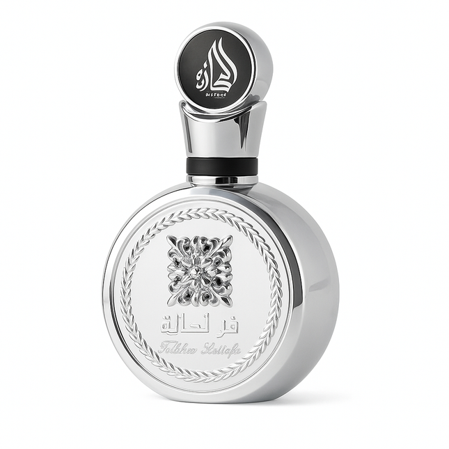 Fakhar Platinum – Lattafa (100 ml) · Perfume árabe masculino fresco, amadeirado e elegante