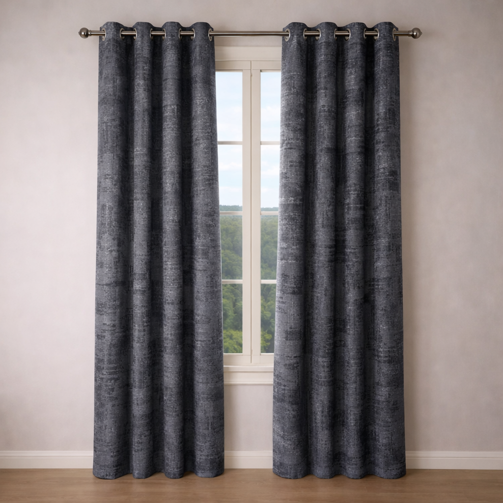 CORTINA JACQUARD MODELO CASERTA 140 x 240 CM – COLOR GRIS