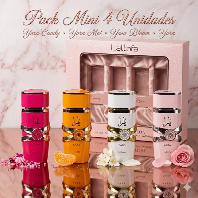Yara Collection Lattafa 4 x 5 ml – Conjunto de Perfume Eau de Parfum para Mulher