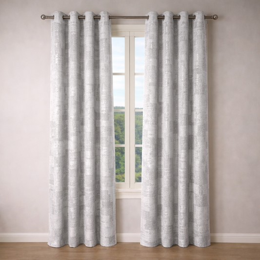 CORTINA JACQUARD MODELO CASERTA 140 x 240 CM – COLOR PLATA