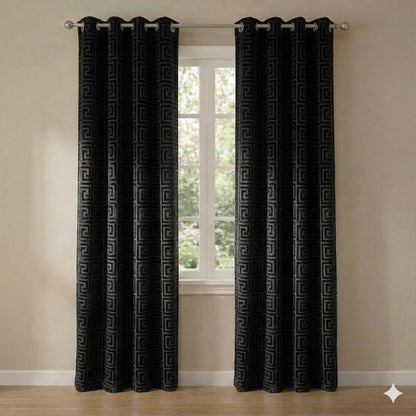 CORTINA MODELO VERSACE OPACA 140 X 260 CM - COLOR NEGRO