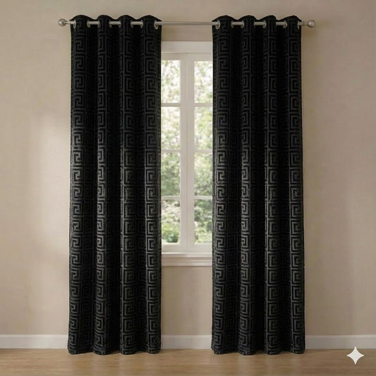 CORTINA MODELO VERSACE OPACA 140 X 260 CM - COLOR NEGRO