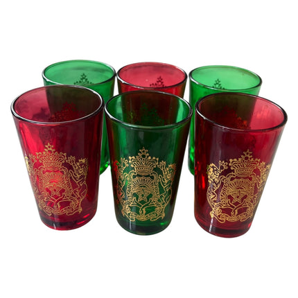 Pack de 6 Vasos de Té Árabes de Cristal 120 ml — Diseño Real con Detalles Dorados 🕌