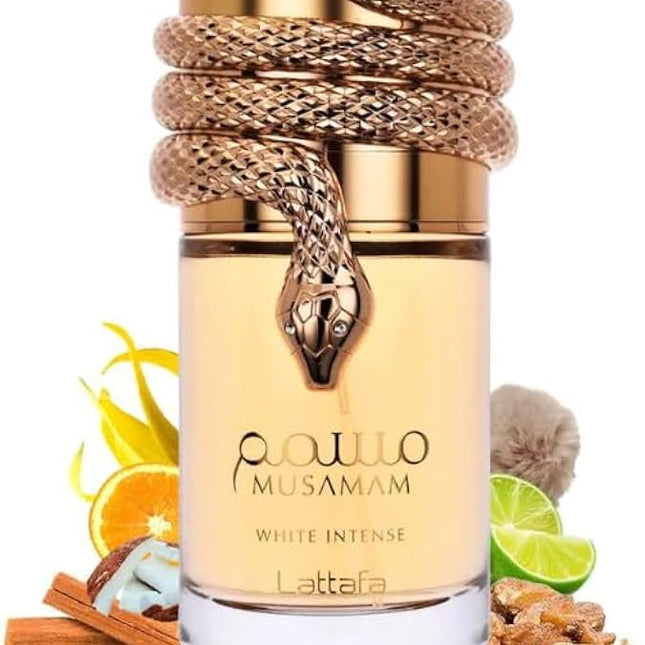 🌟 Musamam White Intense de Lattafa – Eau de Parfum 100ml | Perfume Árabe Unisex Cítrico, Floral y Amaderado