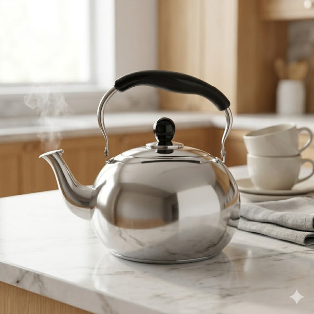Tetera de Acero Inoxidable con Silbato – Resistente, Elegante y Apta para Inducción