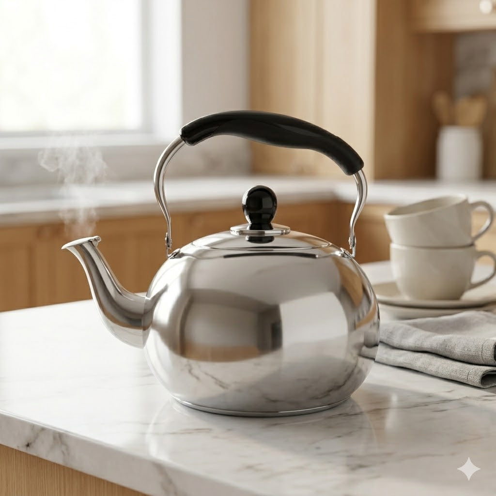 Tetera de Acero Inoxidable con Silbato – Resistente, Elegante y Apta para Inducción
