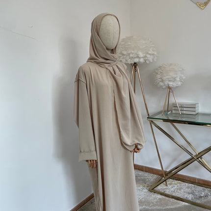 Abaya con Hijab Integrado de Tela Crepe – Elegante y Práctica