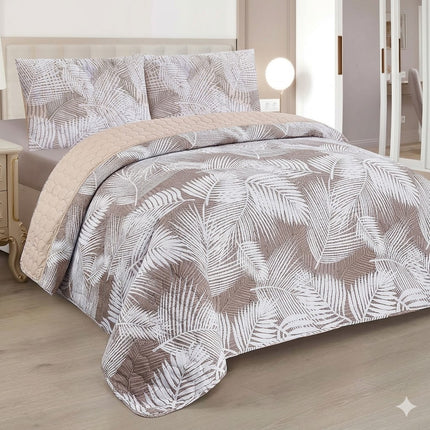 Edredom Boutis para primavera e verão, liso reversível em dois tons - MODELO FLOWER
