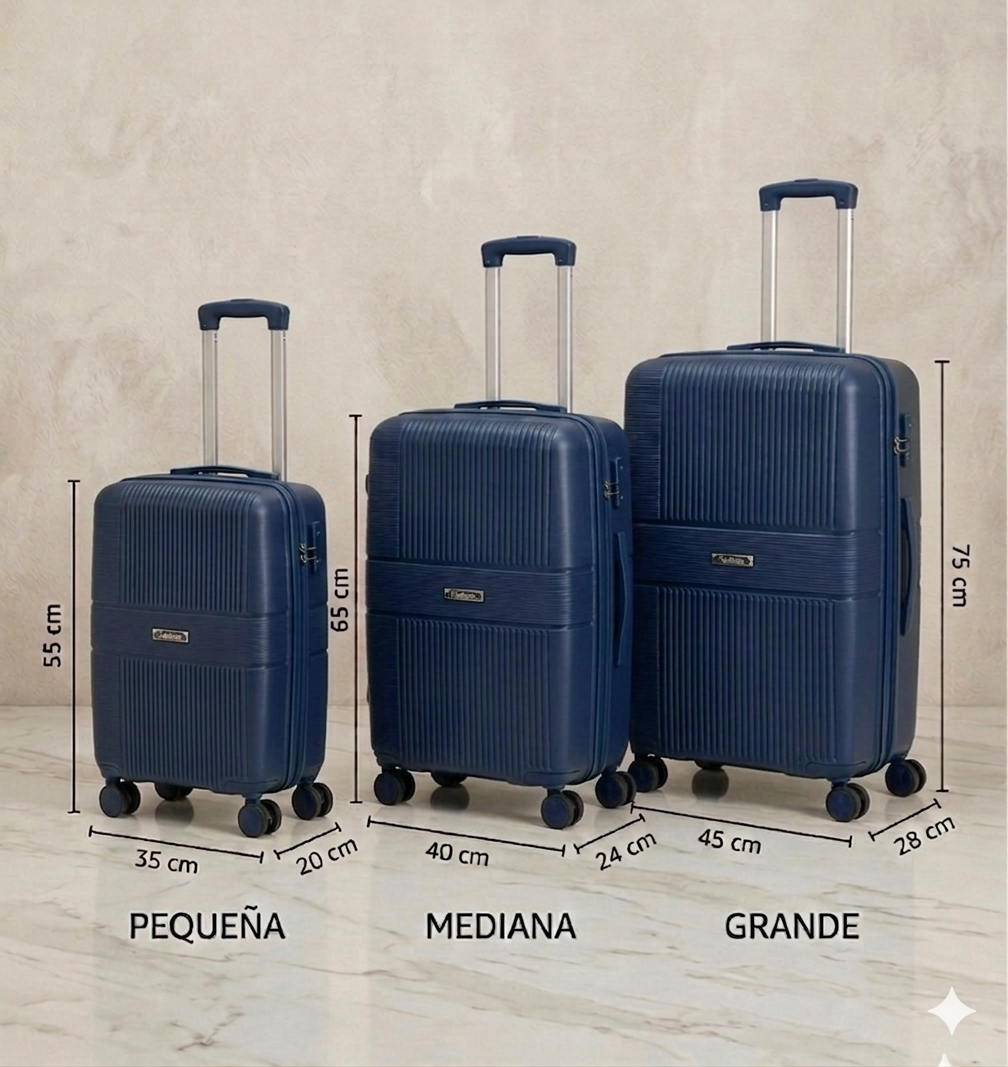 Maleta Rígida de Viaje con Ruedas 360º – Disponible en Tamaño Pequeño, Mediano y Grande