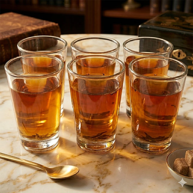 🫖 Set of 6 Small Glass Cups – Ideal for Arabic Tea or Coffee (8 cl)