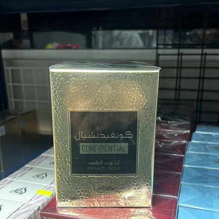 🍑 Confidential Private Gold de Lattafa - Perfume Chypre Fruity para Mujeres y Hombres con Notas de Durazno y Vainilla