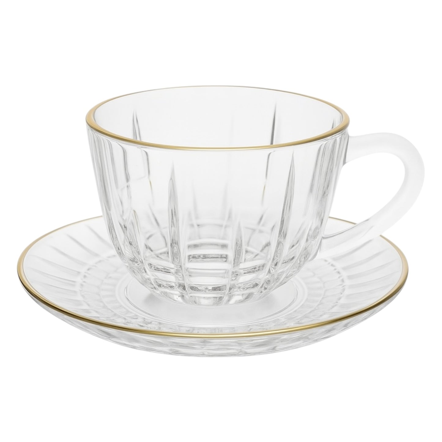 Conjunto de 6 xícaras de vidro com pires – Design clássico e elegante