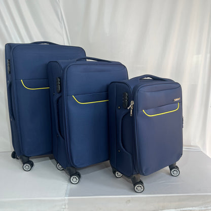 Set de 3 Maletas de Viaje Nadir con Detalles Amarillos