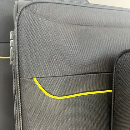 Set de 3 Maletas de Viaje Nadir – Negro con Detalles Amarillos