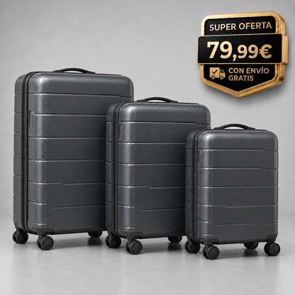 Set de Maletas de Viaje Rígidas Premium (Juego de 3 Piezas)