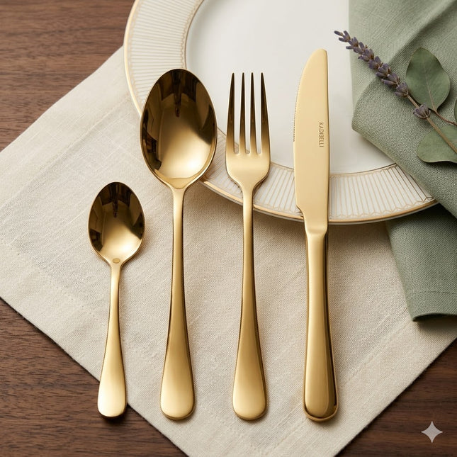 ✨ Set de Cubiertos Dorados – Pack de 24 Piezas de Lujo ✨