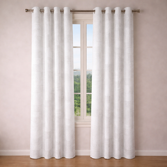 CORTINA JACQUARD MODELO CASERTA 140 x 240 CM – COLOR BLANCO