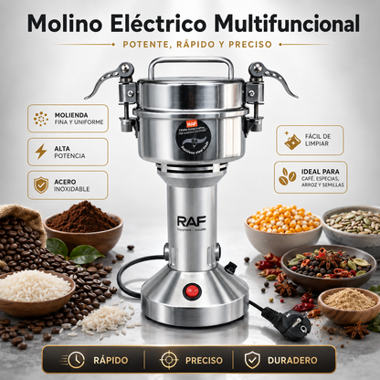 Molino Eléctrico Multifuncional – Alta Velocidad para Café, Especias y Granos