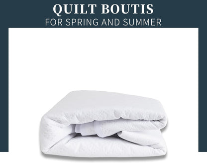 Boutis Quilt for Spring and Summer, Two-Tone Reversible Plain - Beige