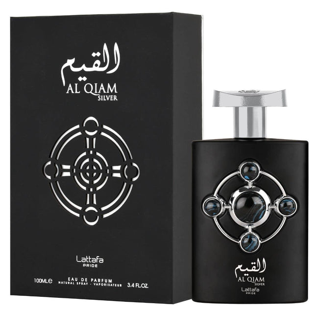 ✨ Al Qiam Silver de Lattafa Pride – Eau de Parfum 100ml | Perfume Árabe Unisex Amaderado, Ambarado y Sofisticado
