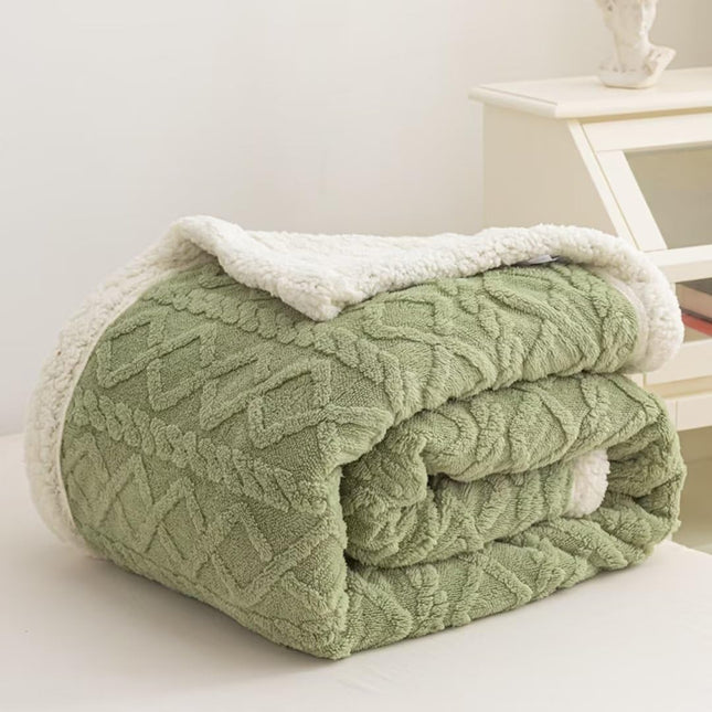 Manta de lã Sherpa 210x230 cm – Manta dupla face em flanela e sherpa, 100% poliéster, super macia e muito quente para o inverno.