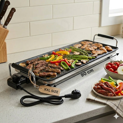 Plancha Grill Eléctrica XXL Teffo con Termostato Regulable