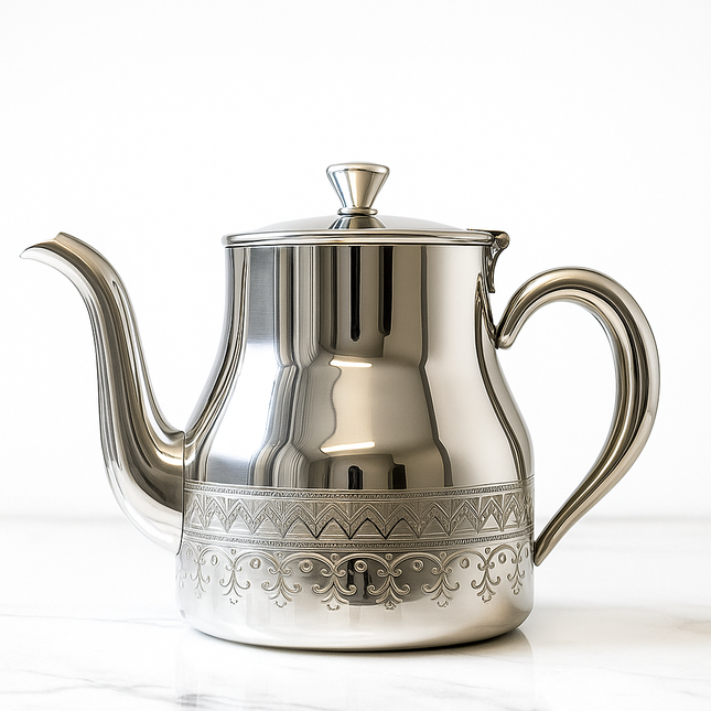 🫖 Tetera Árabe de Acero Inoxidable – Estilo Clásico