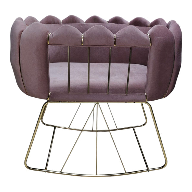 Berço de veludo luxuoso feito à mão – Design elegante e moderno – Rosa com pernas douradas 💤