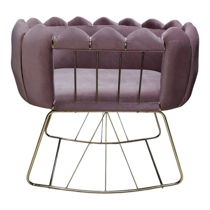 Berço de veludo luxuoso feito à mão – Design elegante e moderno – Rosa com pernas douradas 💤