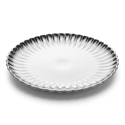 🏷 Prato decorativo em cerâmica Ø31,5 cm – Design elegante com rebordo metálico