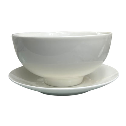 Conjunto de sopa KADIRELLI de 15 peças – Louça branca minimalista com tampa alta e concha