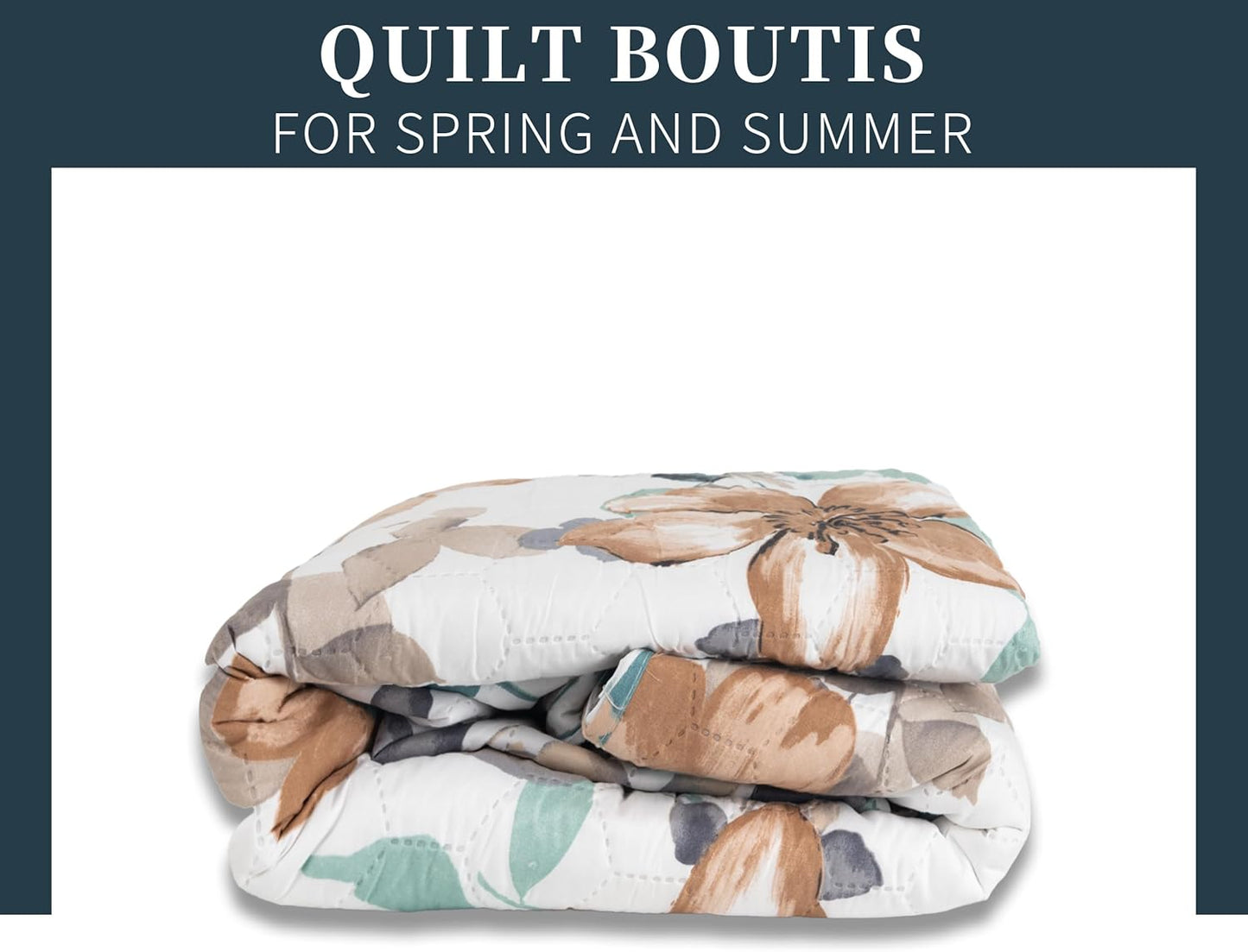 Colcha Boutis para Primavera y Verano Bicolor Reversible Liso - MODELO ENCANTO FLORAL